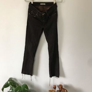 Acne Brown Acid Wash Ripped Hem Jeans